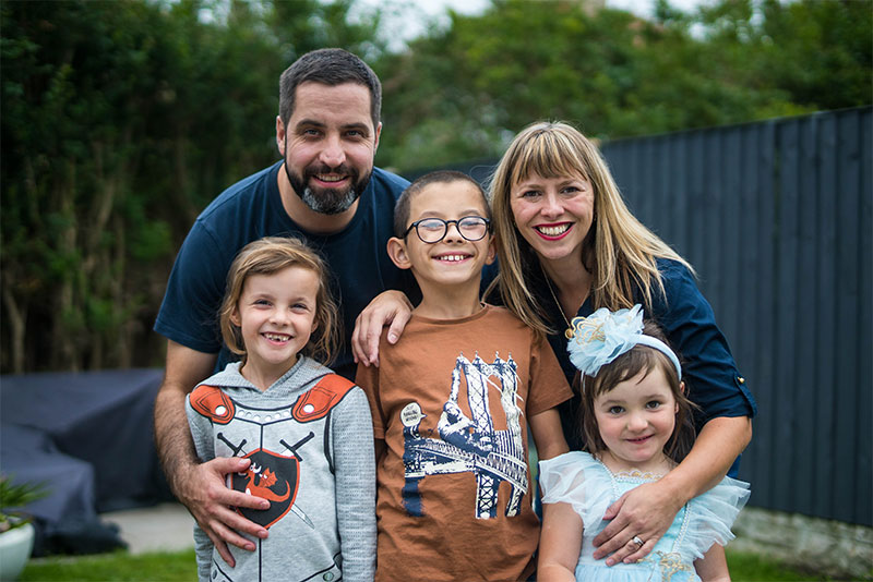 Family - mum, dad and three children